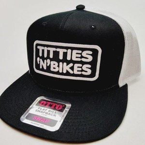 Retro Vintage Style Motorcycle Club Gang Titties 'N' Bikes Biker Rider Patch Hat